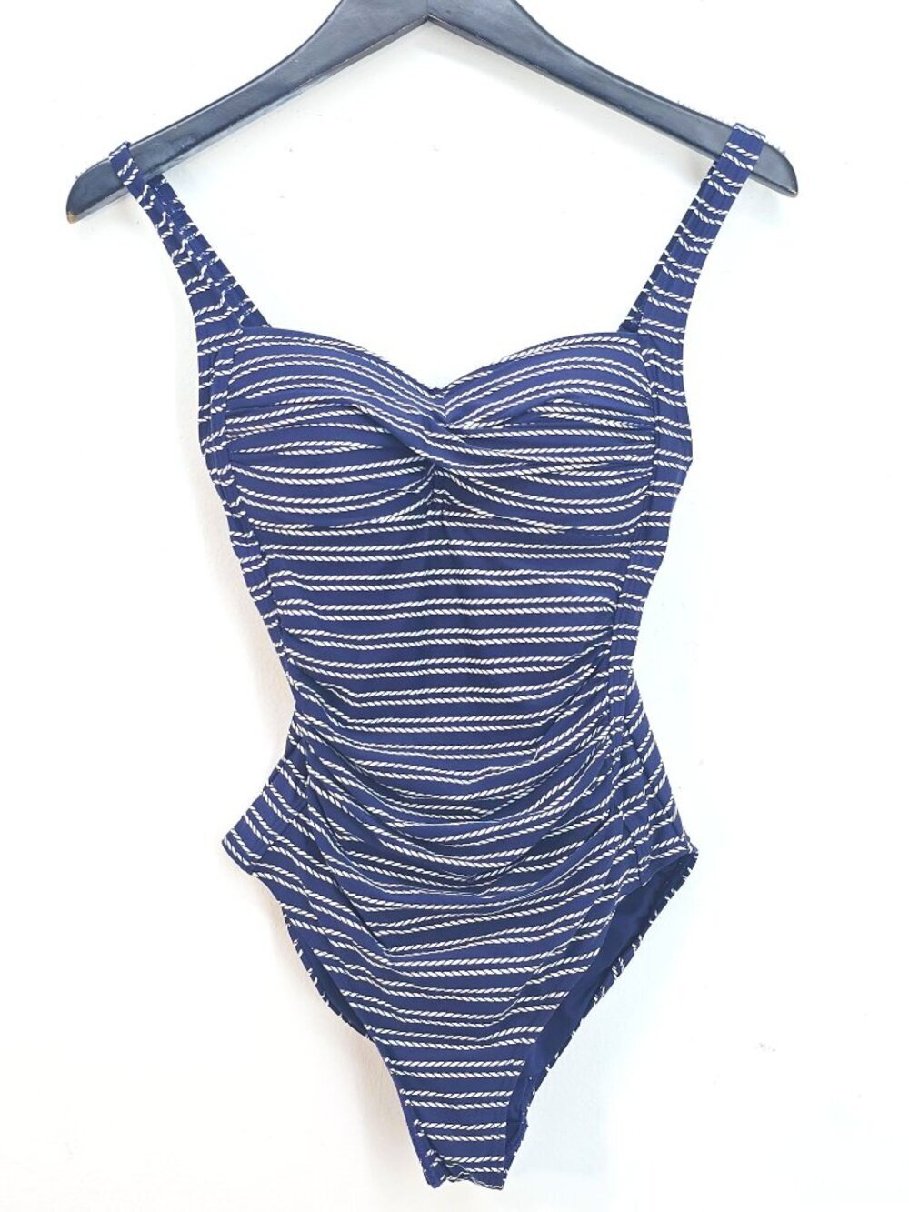 Nip Tuck Blue White One Piece Multi Cup Tummy Sculpting Swimsuit Women 4